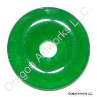 Glowing Emerald Green Jade Pi Disc Pendant