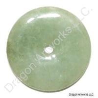 Chinese Green Jade Pi Disc Pendant of Courage