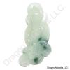 Carved White Green Jade Pendant of Fairy Marks