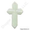 Elegant Carved Light Green Jade Cross Pendant