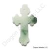 Dainty Carved Cross White Green Jade Pendant