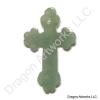Carved Olive Green Jade Cross Pendant