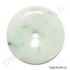 White Green Carved Jade Pi Disc Pendant of Eternity