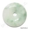 White Green Jade Pi Disc Pendant of Successful Love