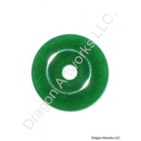 Chinese Loving Green Jade Pi Disc Pendant