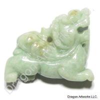 Carved Jade Pendant of Strong Temple Lion