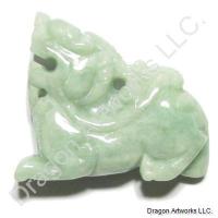 Chinese Carved Jade Temple Lion Pendant