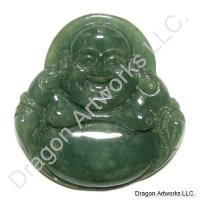 Auspicious Carved Dark Green Jade Buddha Pendant