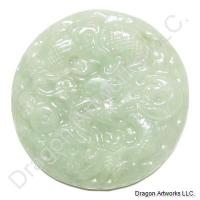 Chinese Whitish Green Jade Dragon Pendant