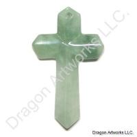 Detoxifying Green Carved Jade Cross Pendant