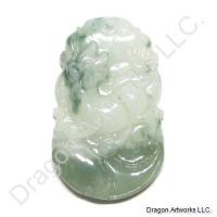 Chinese Zodiac Mixed Green Jade Dog Pendant