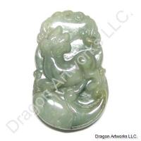 Jade Zodiac Pendant of Adorable Dog