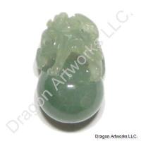 Carved Jade Lion Ball Pendant of High Ability
