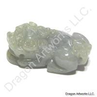 Carved Jade Pi Xiu Necklace Pendant of Affluence