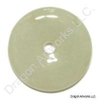 Wishes Coming True Carved Jade Pi Disc Pendant