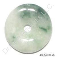 Chinese Green Jade Pi Disc Pendant of Confidence