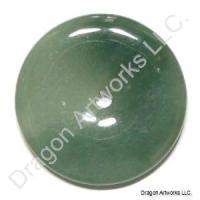 Dark Green Jade Pi Disc Pendant of Blessings