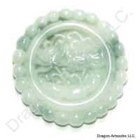 Round Green Jade Pendant of Blessings