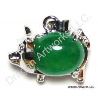 Precious Chinese Jade Silver Pig Pendant