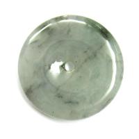 Chinese Happiness Green Jade Pi Disc Pendant