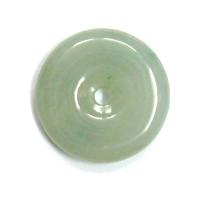 Very Lucky Chinese Green Jade Pi Disc Pendant