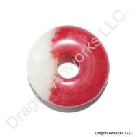 White Red Jade Pi Disc Pendant of Good Fortune